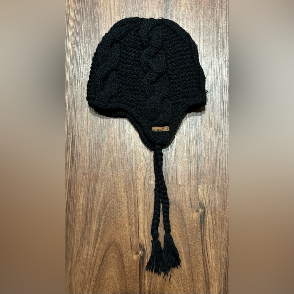 Neff Black Knit Winter Ski Hat with Tassels – O/S